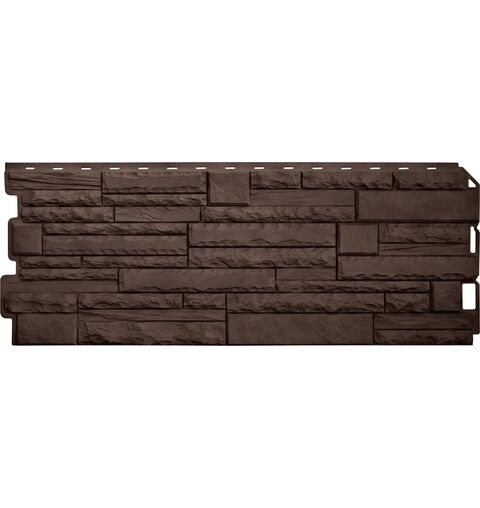 Фасадные панели (Цокольный Сайдинг) Альта-Профиль Камень Скалистый Эко Коричневый