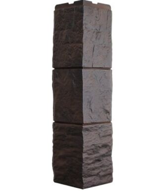 Угол наружный Фасайдинг Дачный Туф 3D-Facture Тёмно-коричневый