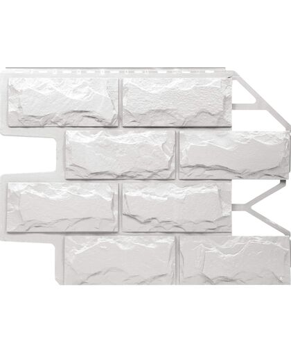 Фасадные панели (Цокольный Сайдинг) FineBer (Файнбир) Блок Молочно-белый