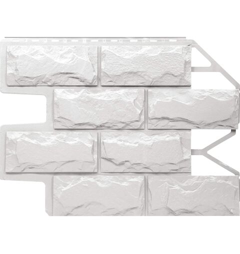 Фасадные панели (Цокольный Сайдинг) FineBer Блок Молочно-белый