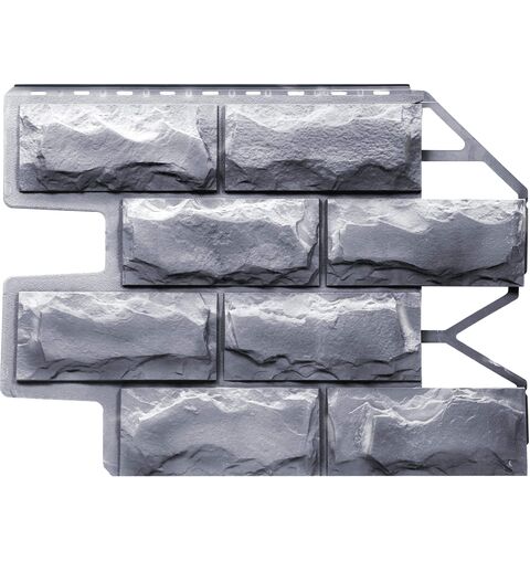 Фасадные панели (Цокольный Сайдинг) FineBer Блок Светло-Серый