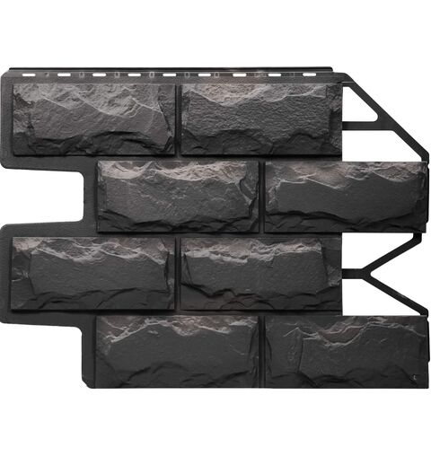 Фасадные панели (Цокольный Сайдинг) FineBer Блок Темно-серый
