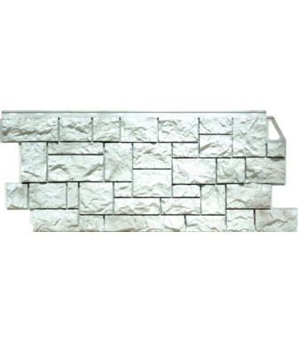 Фасадные панели (Цокольный Сайдинг) FineBer Камень Дикий Жемчужный 