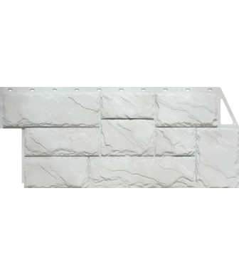 Фасадные панели (Цокольный Сайдинг) FineBer (Файнбир) Камень Крупный Мелованный белый 