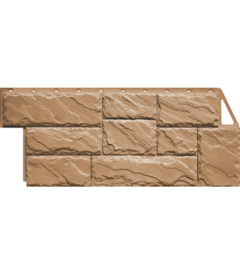 Фасадные панели (Цокольный Сайдинг) FineBer Камень Крупный Терракотовый 