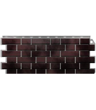 Фасадные панели (Цокольный Сайдинг) FineBer Кирпич Клинкерный 3D Коричнево-черный