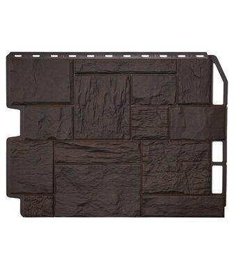 Фасадные панели (Цокольный Сайдинг) Фасайдинг Дачный Туф 3D-Facture Темно-коричневый