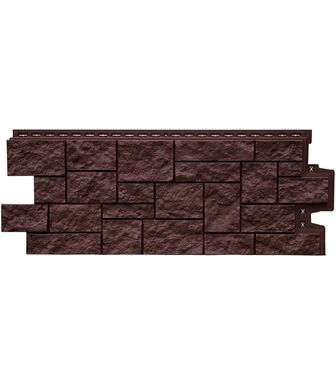 Фасадные панели (Цокольный Сайдинг) Grand Line Дикий Камень CLASSIC Шоколадный (Коричневый)