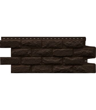 Фасадные панели (Цокольный Сайдинг) Grand Line Колотый Камень CLASSIC Шоколадный (Коричневый)
