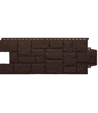 Фасадные панели (Цокольный Сайдинг) Grand Line Крупный Камень CLASSIC Шоколадный (Коричневый)