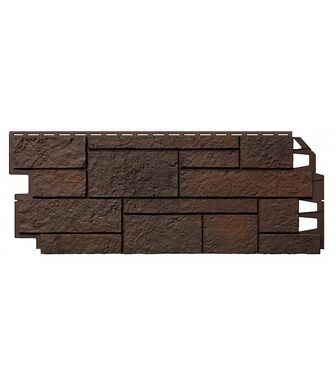 Фасадные панели (Цокольный Сайдинг) VOX Sandstone (Сандстоун) Dark Brown (Темно-коричневый) 