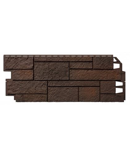 Фасадные панели (Цокольный Сайдинг) VOX Sandstone (Сандстоун) Dark Brown (Темно-коричневый) 