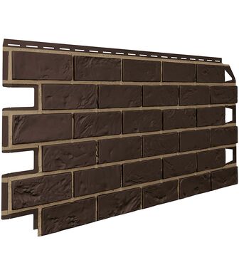 Фасадные панели (Цокольный Сайдинг) VOX Vilo Brick Dark brown (Темно-Коричневый)