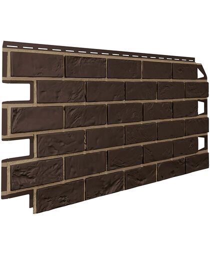 Фасадные панели (Цокольный Сайдинг) VOX Vilo Brick Dark brown (Темно-Коричневый)