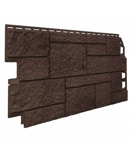 Фасадные панели (Цокольный Сайдинг) VOX Vilo Sandstone Dark brown (Темно-Коричневый)
