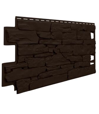 Фасадные панели (Цокольный Сайдинг) Технониколь Оптима Камень Темно-Коричневый